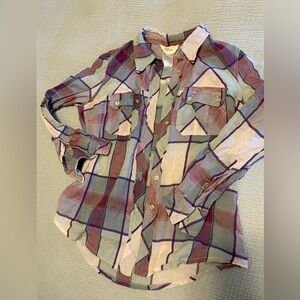 ISABEL MARANT Etoile Cotton Button Down Top Shirt sz 2 XS Purple